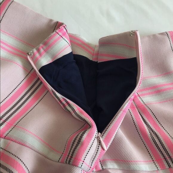 MILLY Pink Plaid Flounce Hem Mini Skirt New With Tag Size 10 - Picture 7 of 10